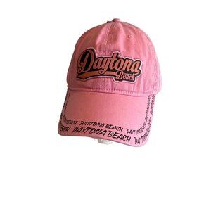 Daytona Beach Pink Baseball Cap  100% Cotton Adjustable Hat By Essencial Caps